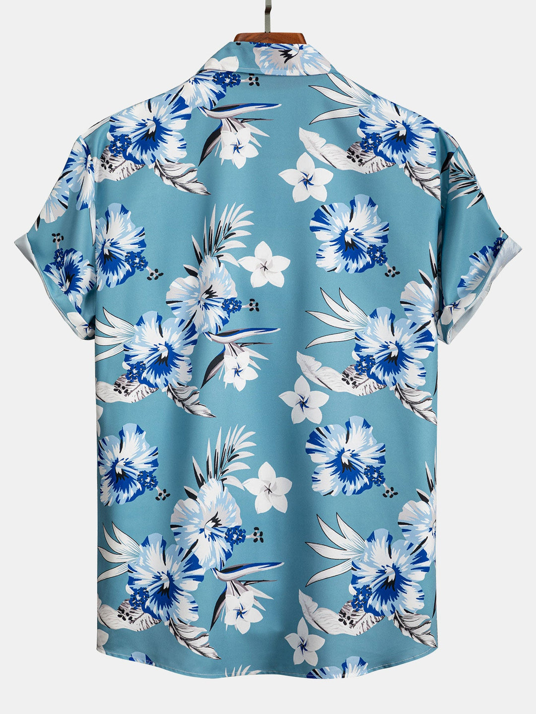 Tropisch Bloemenprint Overhemd met Knopen & Zwemshorts