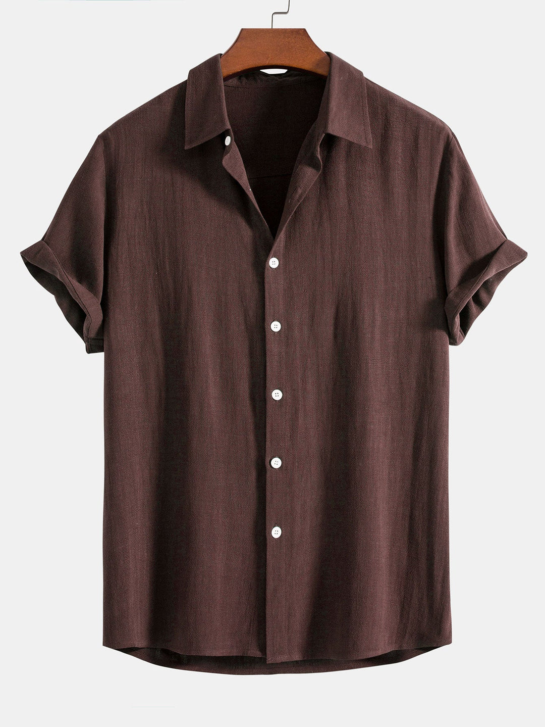 Linnen Rayon Mix Knopsluiting Shirt & Linnen Katoen Mix Touwsluiting Shorts