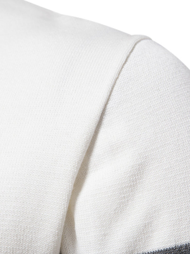 Contrast geometrische jacquard trui met kwartrits