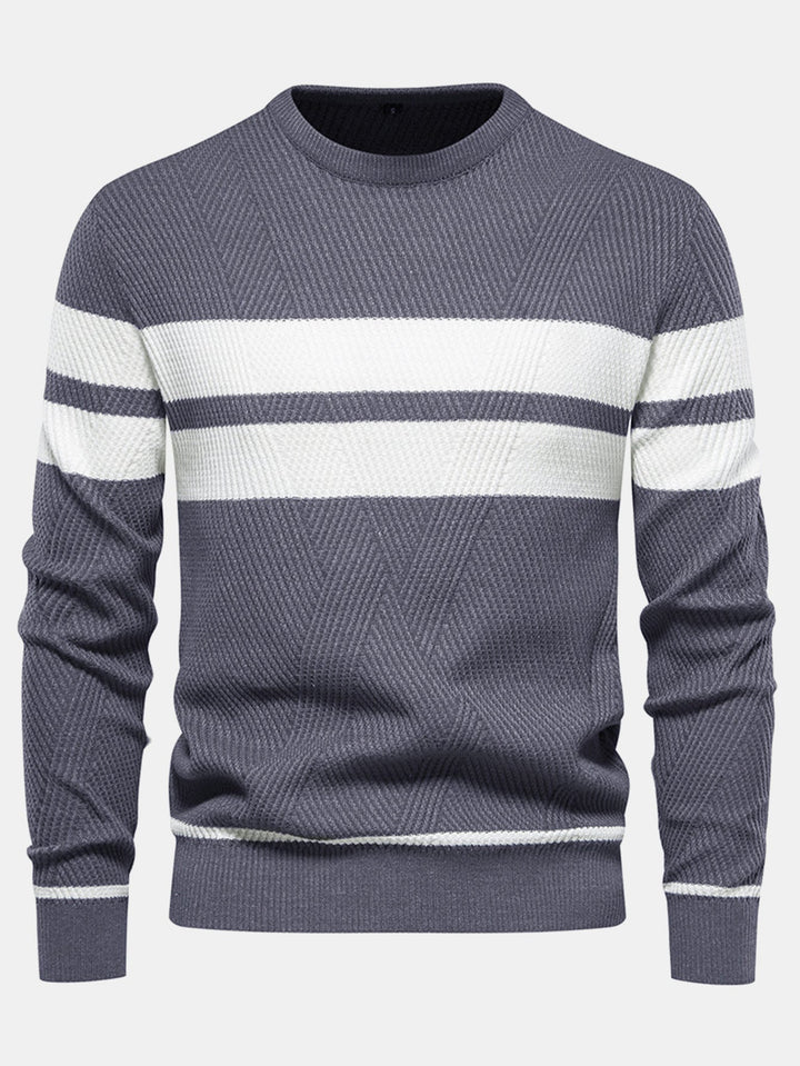 Stripe trui met ronde hals