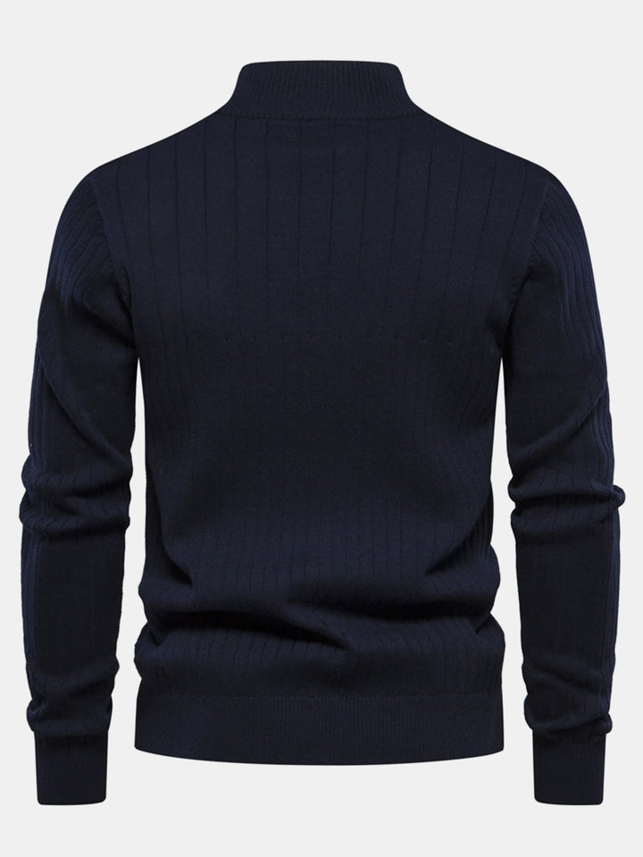 Stripe trui met kwartrits