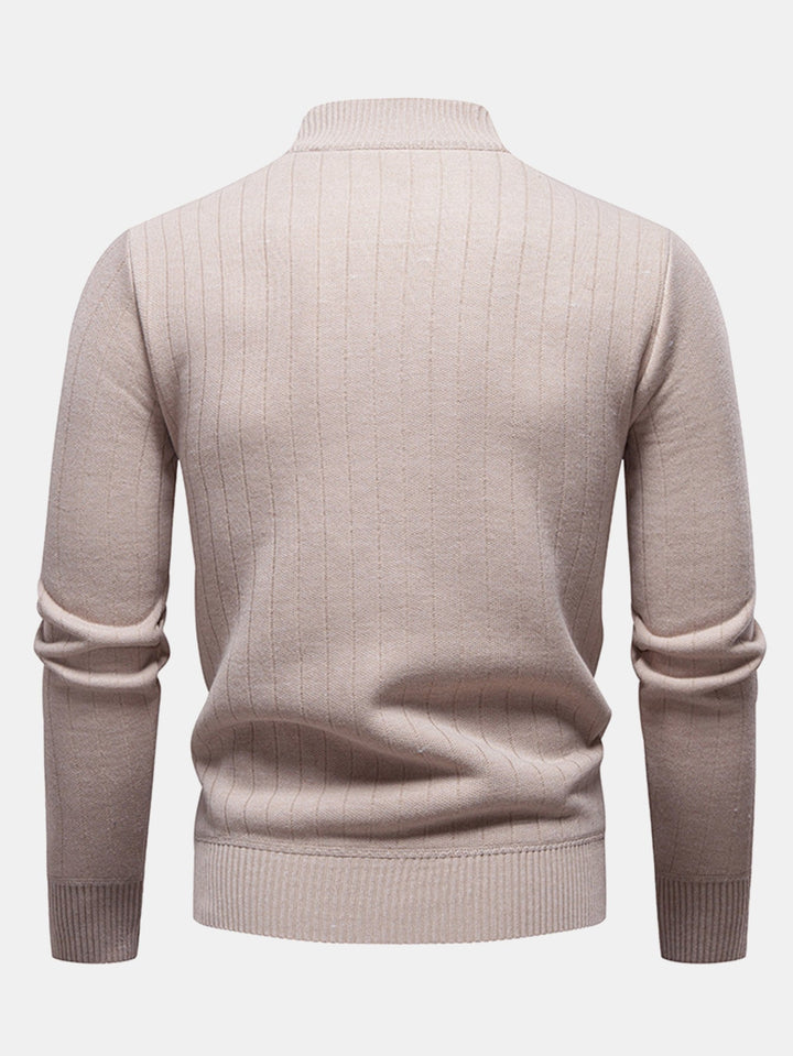Stripe trui met kwart rits
