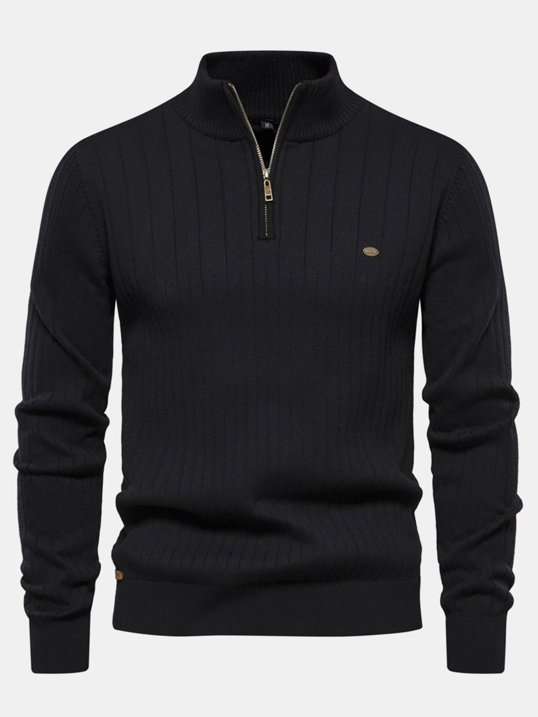 Stripe trui met kwartrits