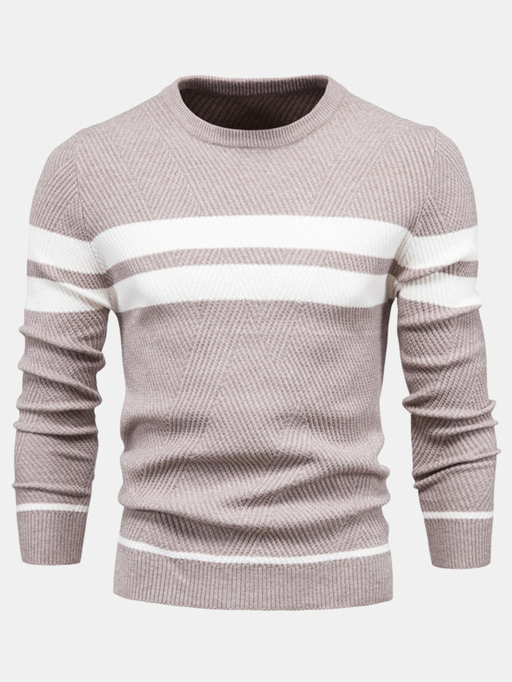 Stripe trui met ronde hals