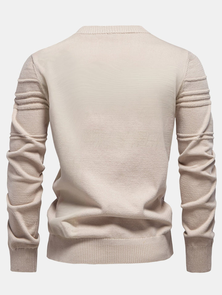 Gestreepte jacquard trui met ronde hals