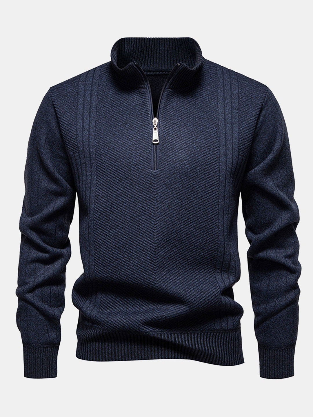 Stripe trui met kwart rits