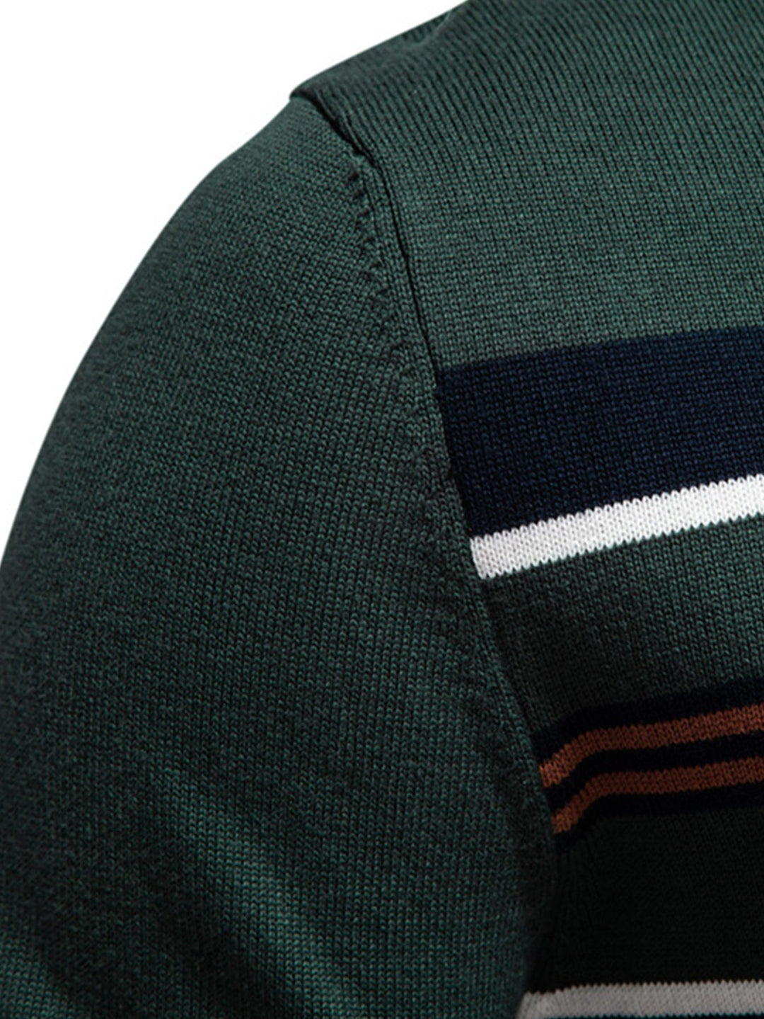 Stripe trui met kwartrits