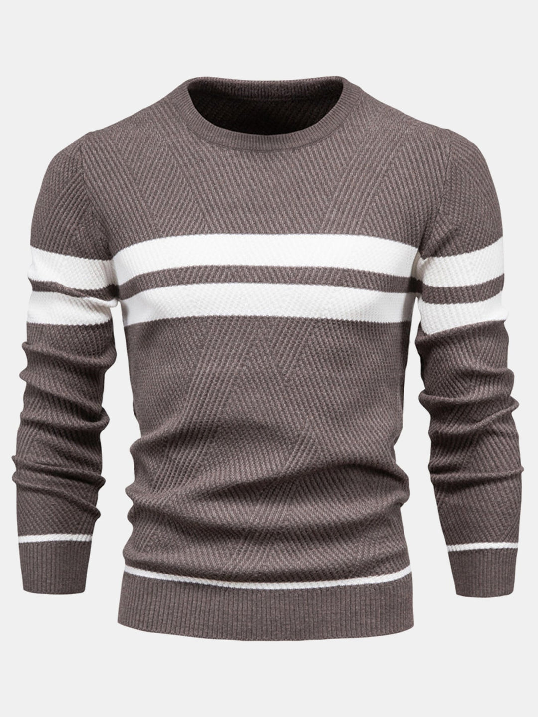 Stripe trui met ronde hals