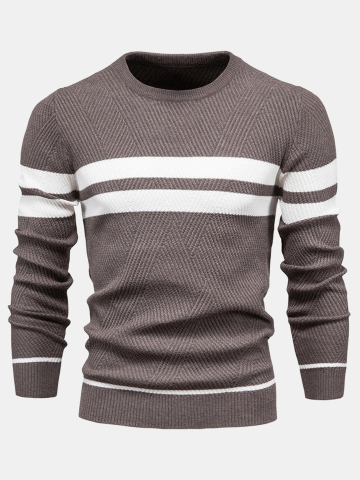 Stripe trui met ronde hals
