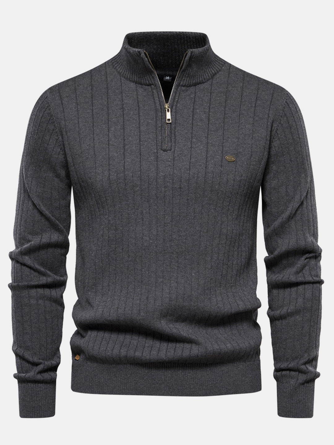 Stripe trui met kwartrits