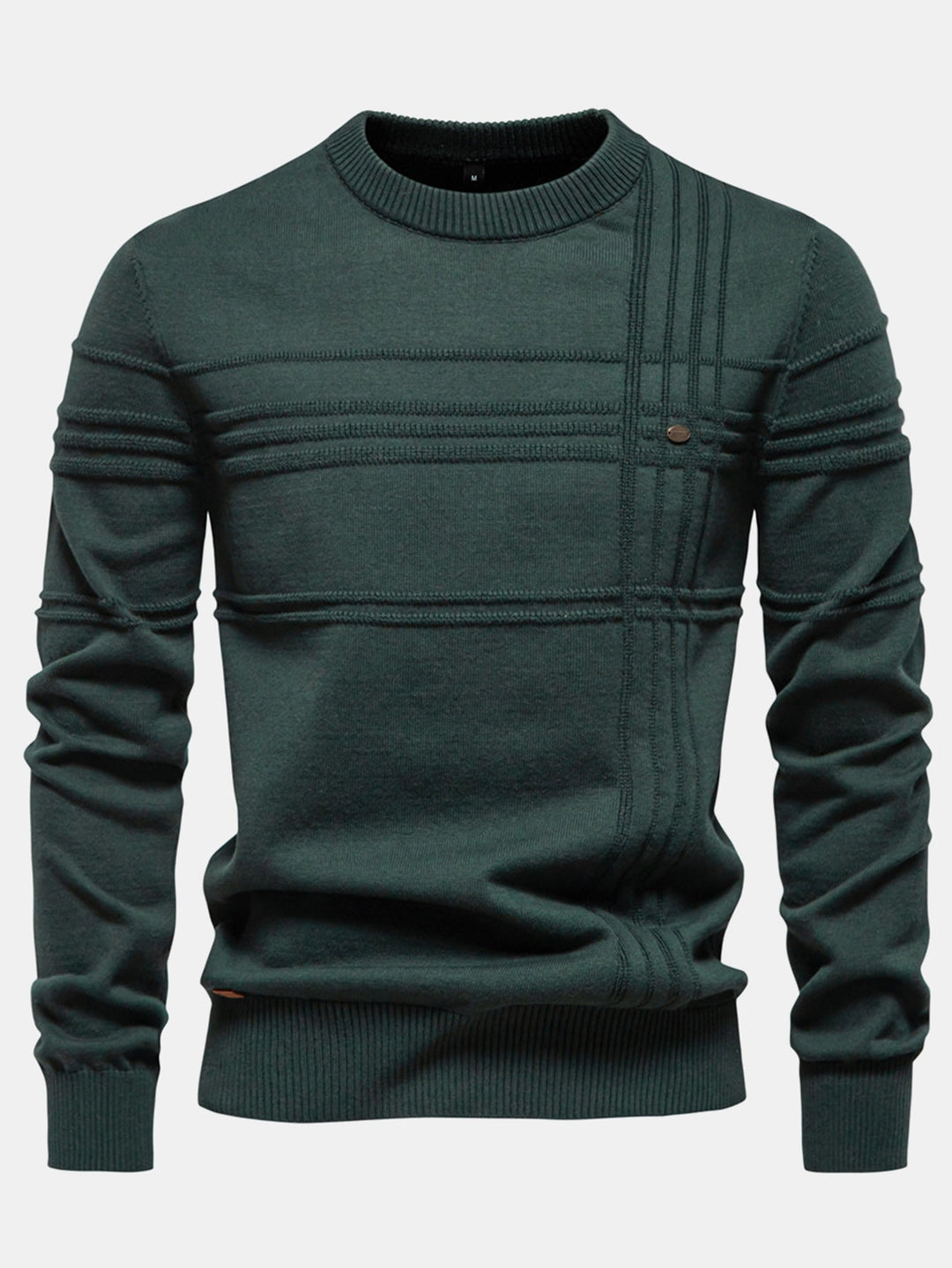Gestreepte jacquard trui met ronde hals