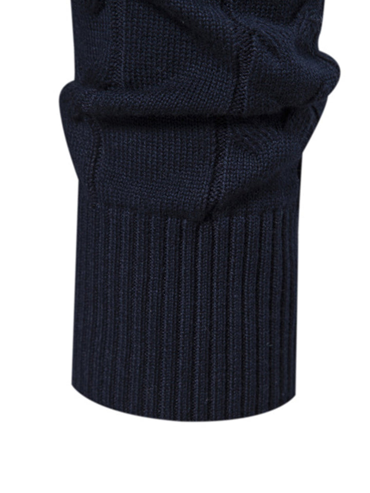 Contrast geometrische jacquard trui met kwartrits