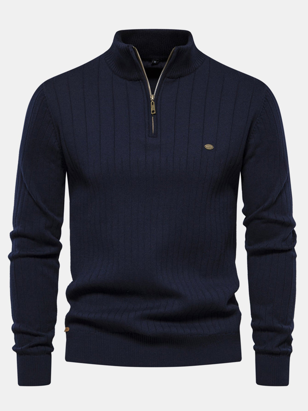 Stripe trui met kwartrits