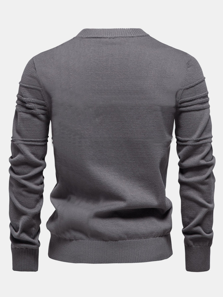 Gestreepte jacquard trui met ronde hals