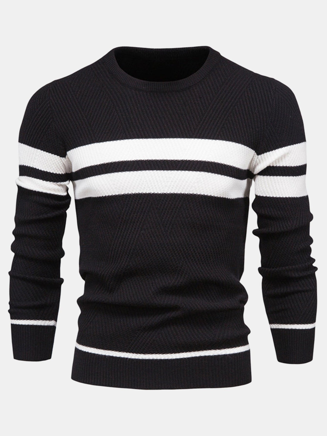 Stripe trui met ronde hals