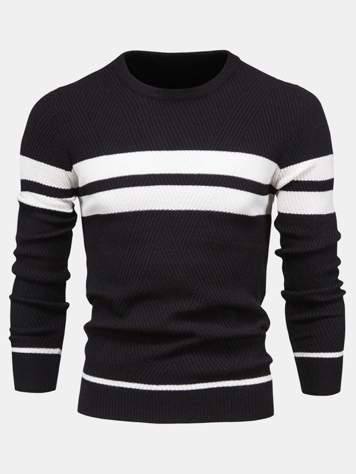 Stripe trui met ronde hals