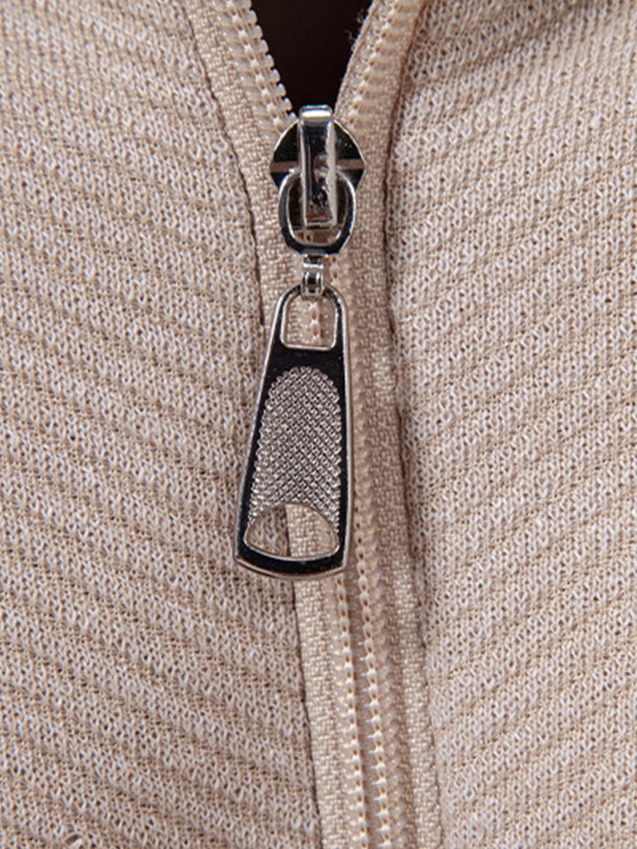 Stripe trui met kwart rits