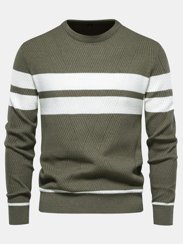 Stripe trui met ronde hals