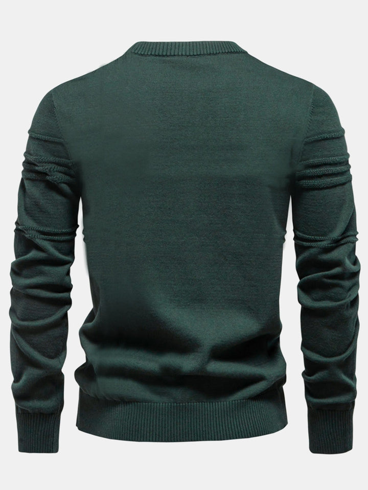 Gestreepte jacquard trui met ronde hals