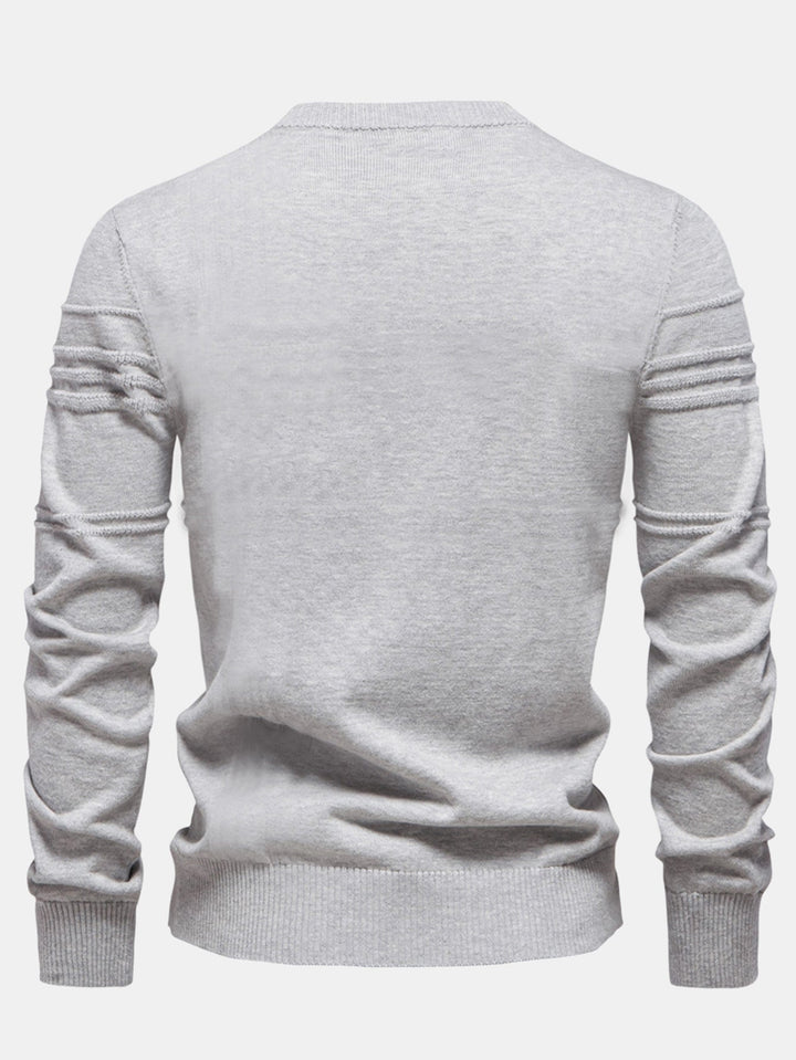 Gestreepte jacquard trui met ronde hals