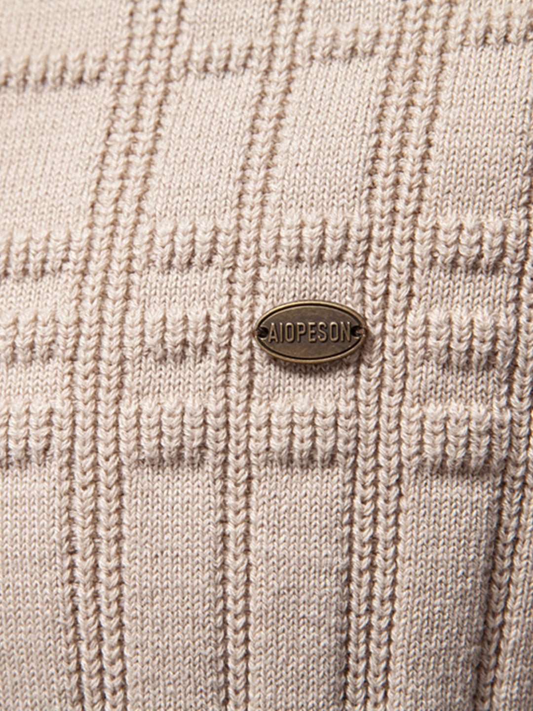 Gestreepte jacquard trui met ronde hals