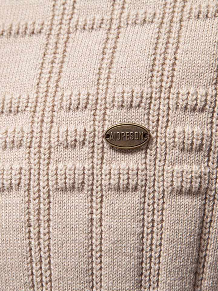 Gestreepte jacquard trui met ronde hals