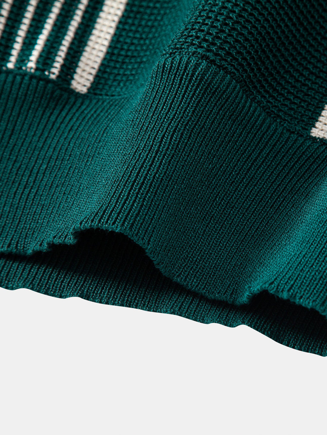 Gestreepte gebreide Polo met rits & rechte ribgebreide broek
