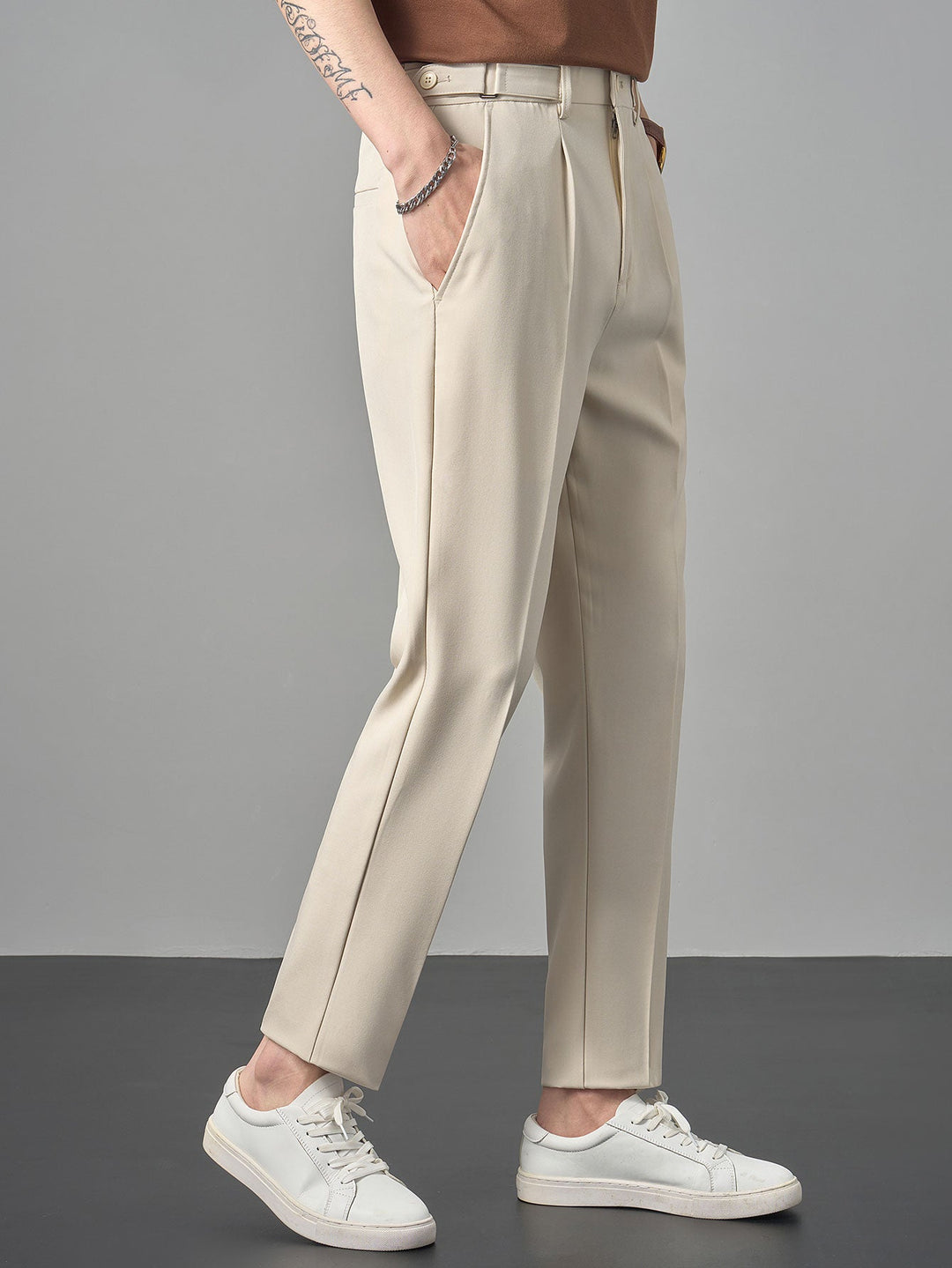 Slim Fit taps toelopende Naples broek