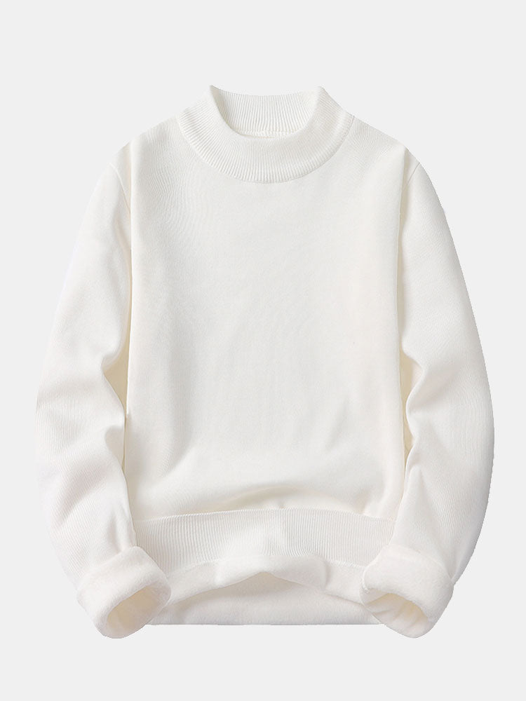 Faux Fur Gevoerde Mock Neck Trui