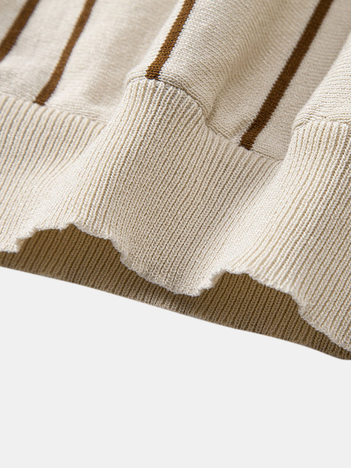 Gestreept Gebreid Polo Shirt
