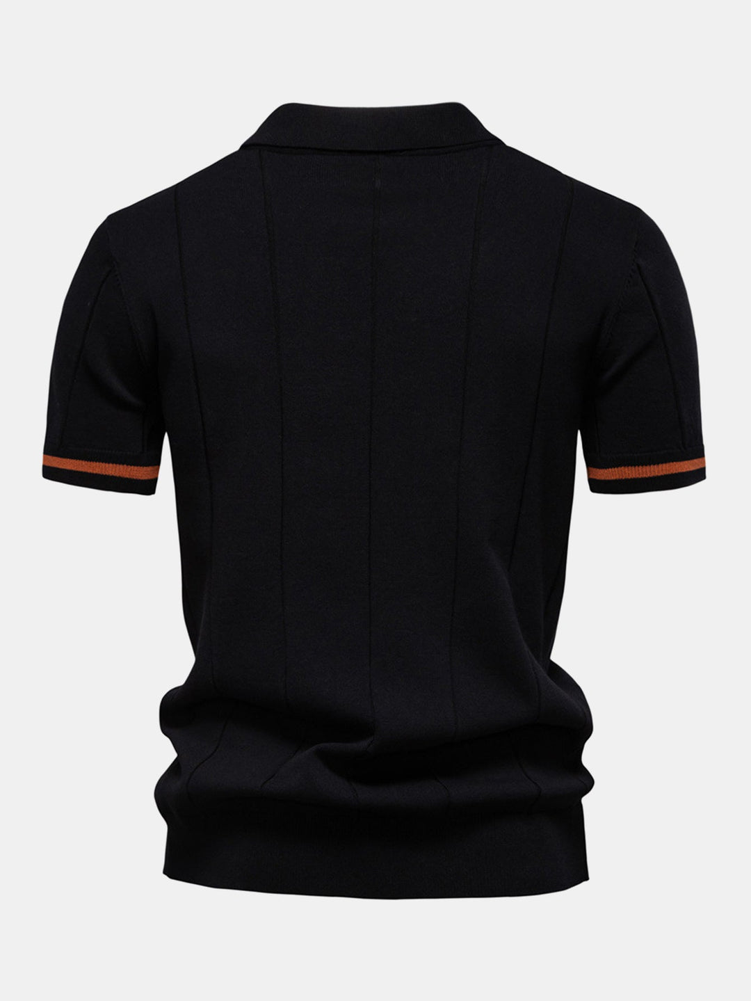 Contrast Trim Rits Gebreid Polo Shirt
