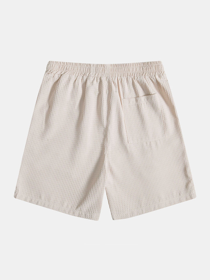 Wafel Polo Kraag Shirt Met Zak & Wafel Korte Broek
