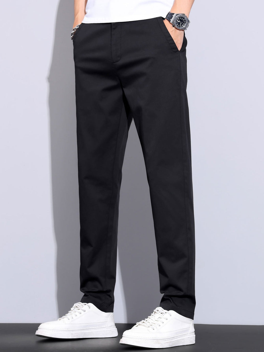 Rechte broek met elastische taille