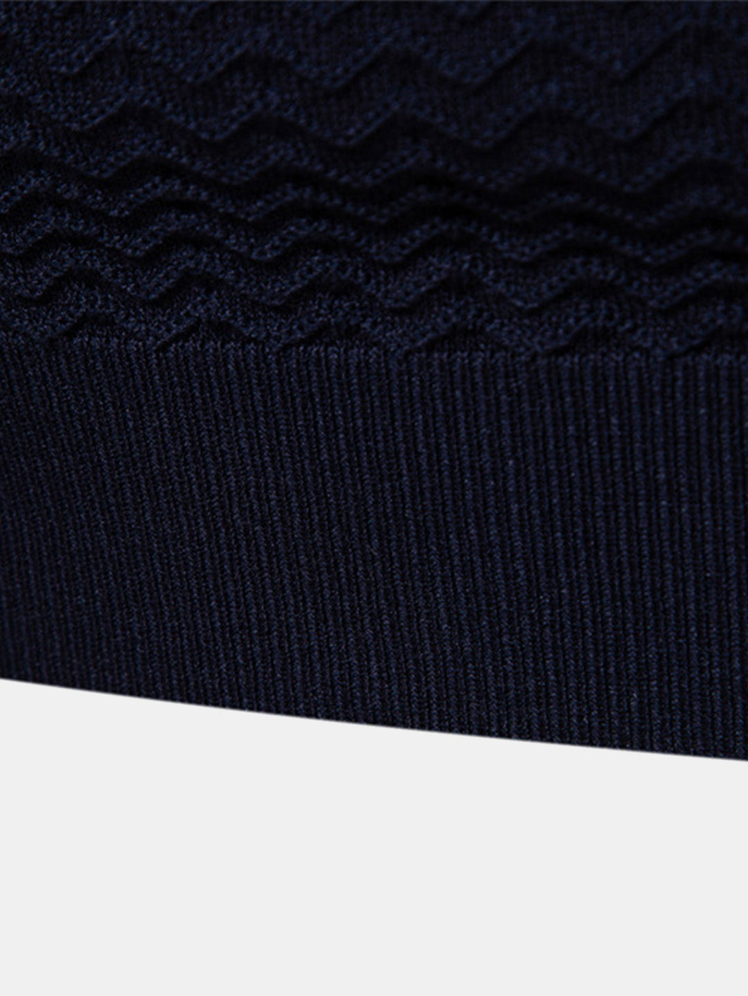Contrast Textured Jacquard Gebreid Zip Up Polo Shirt