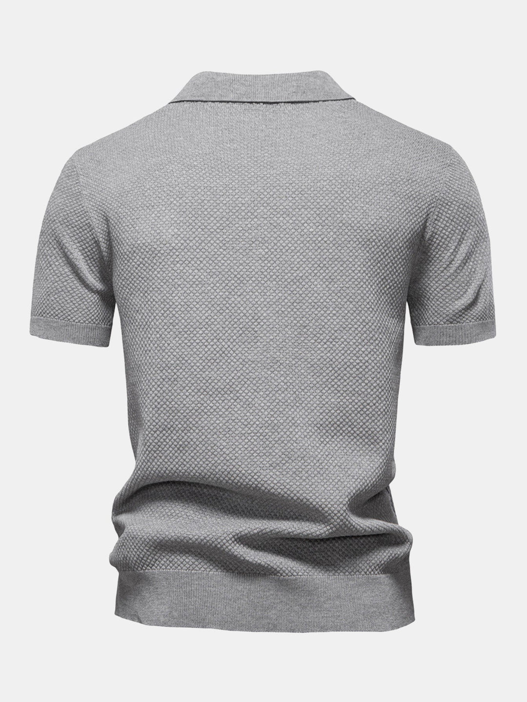 Ananasstructuur Gebreid V-hals Polo Shirt