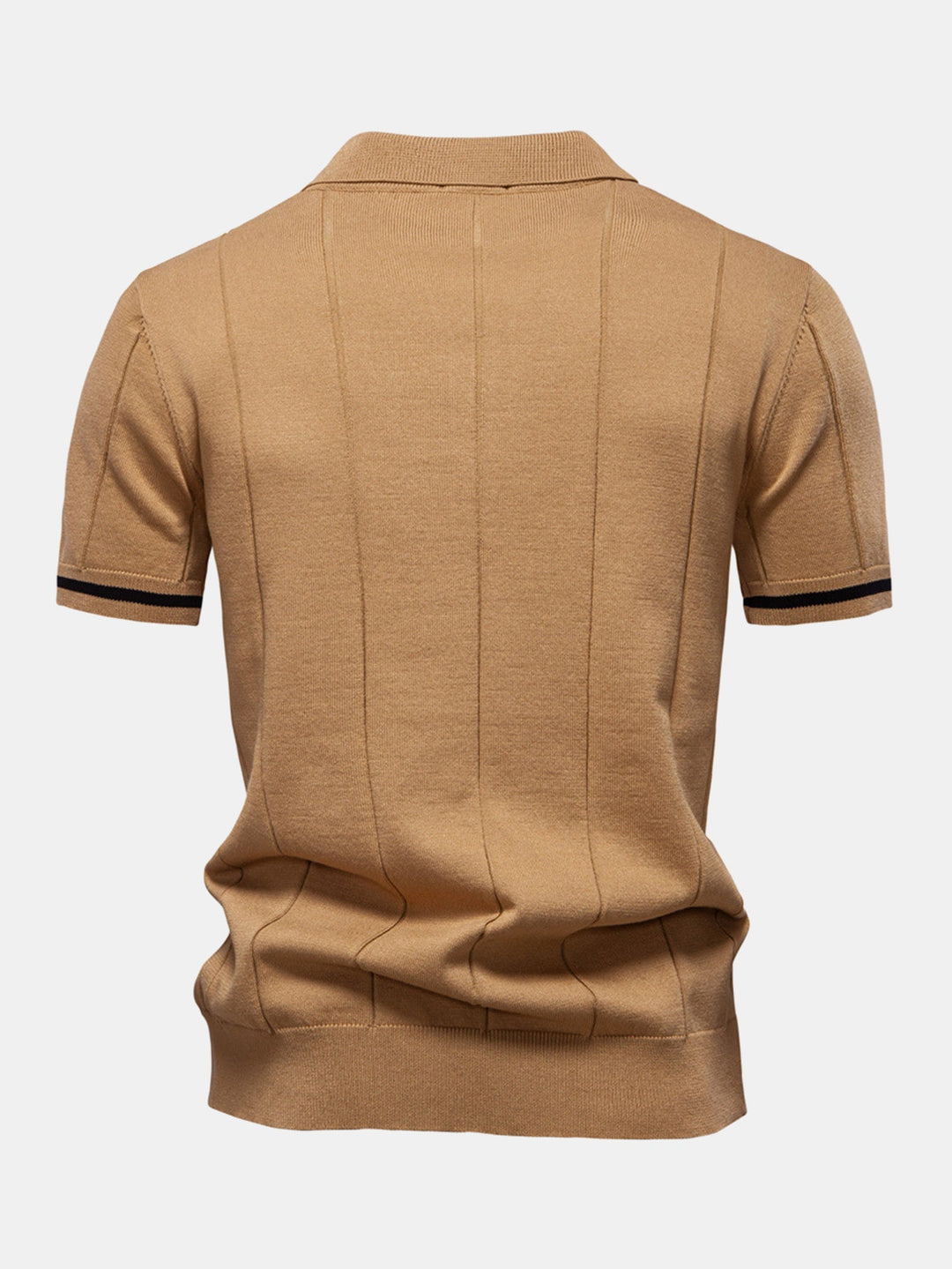 Contrast Trim Rits Gebreid Polo Shirt