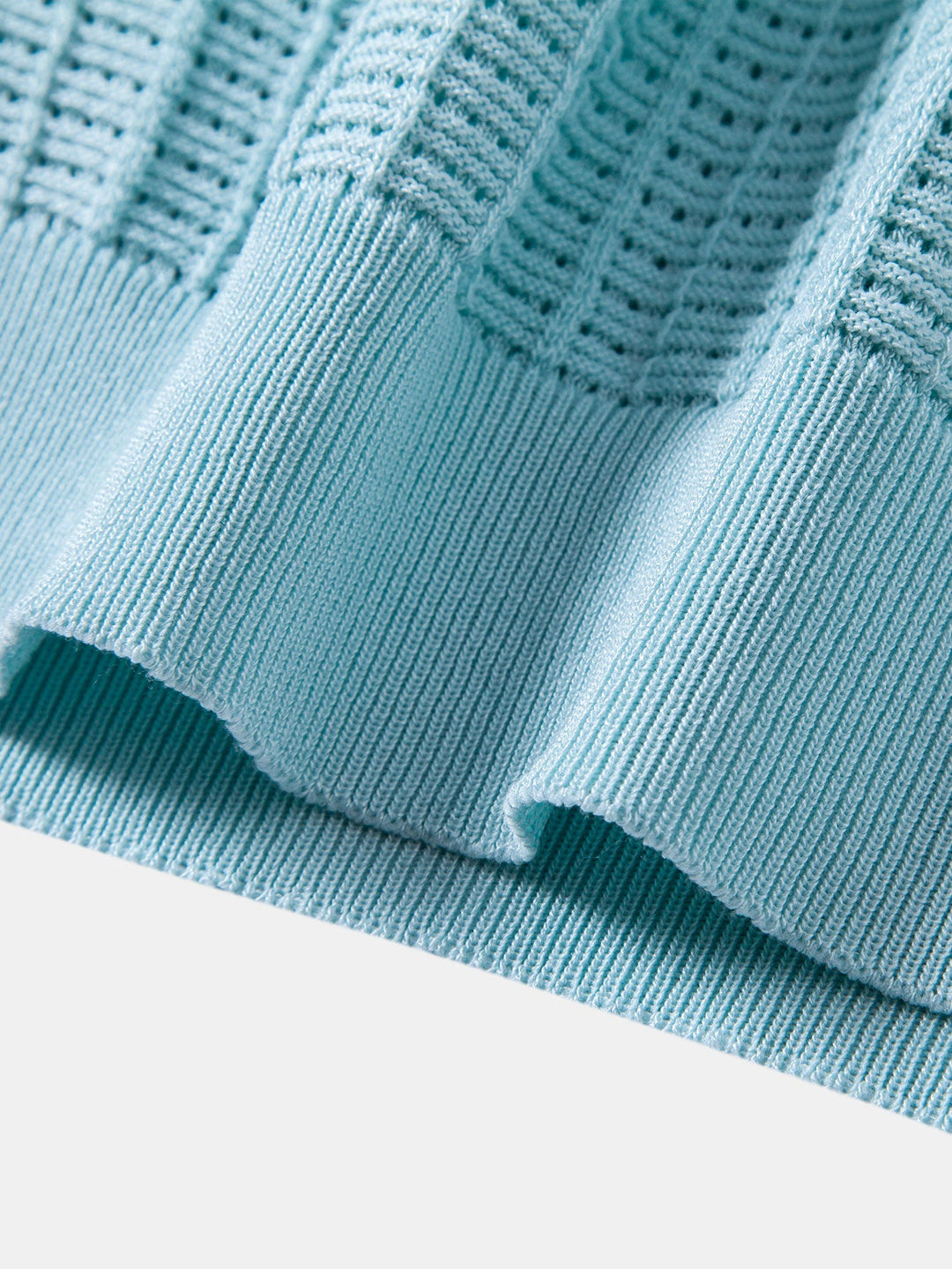 Textured Jacquard Johnny Collar Knit Polo