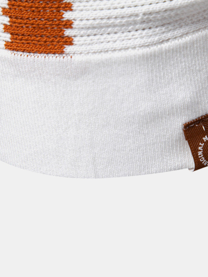 Gestreept Gebreid V-hals Polo Shirt