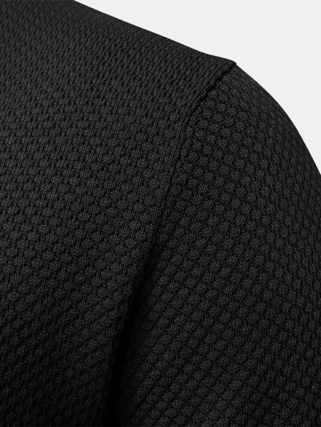 Ananasstructuur Gebreid V-hals Polo Shirt