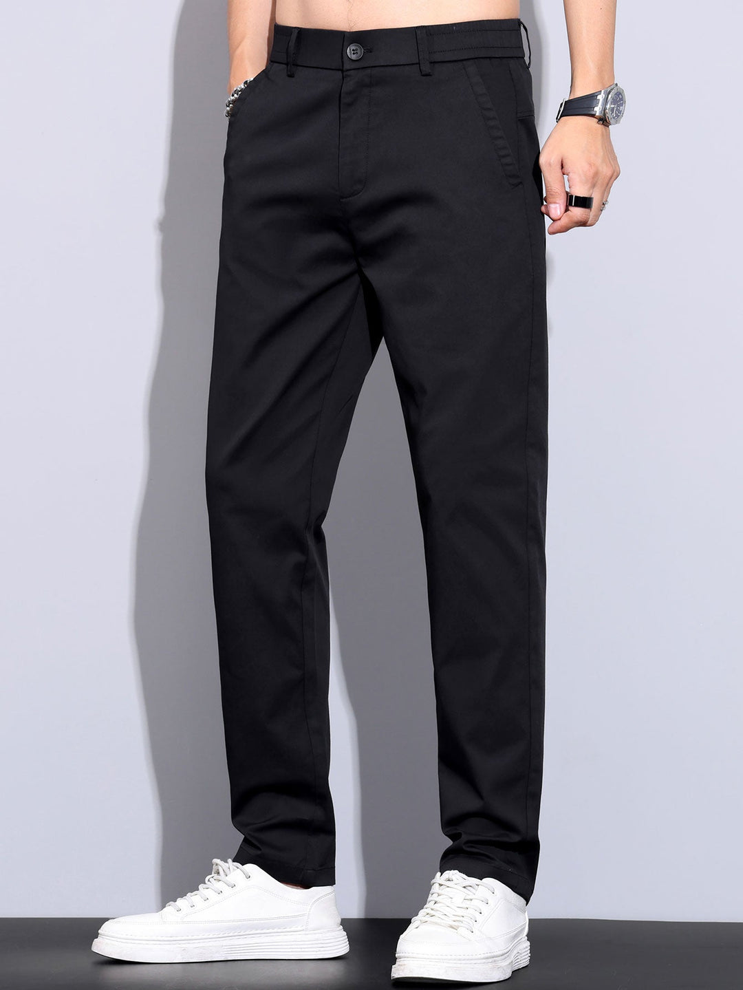 Rechte broek met elastische taille