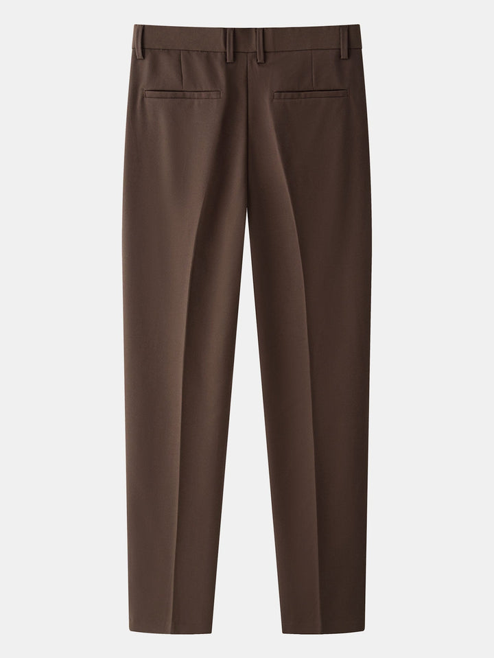 Contrast Trim Textured Zipper Knit Polo & Slim Fit Tapered Trousers