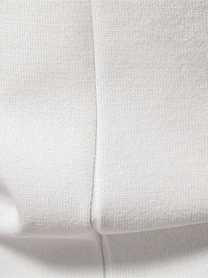 Contrast Trim Rits Gebreid Polo Shirt