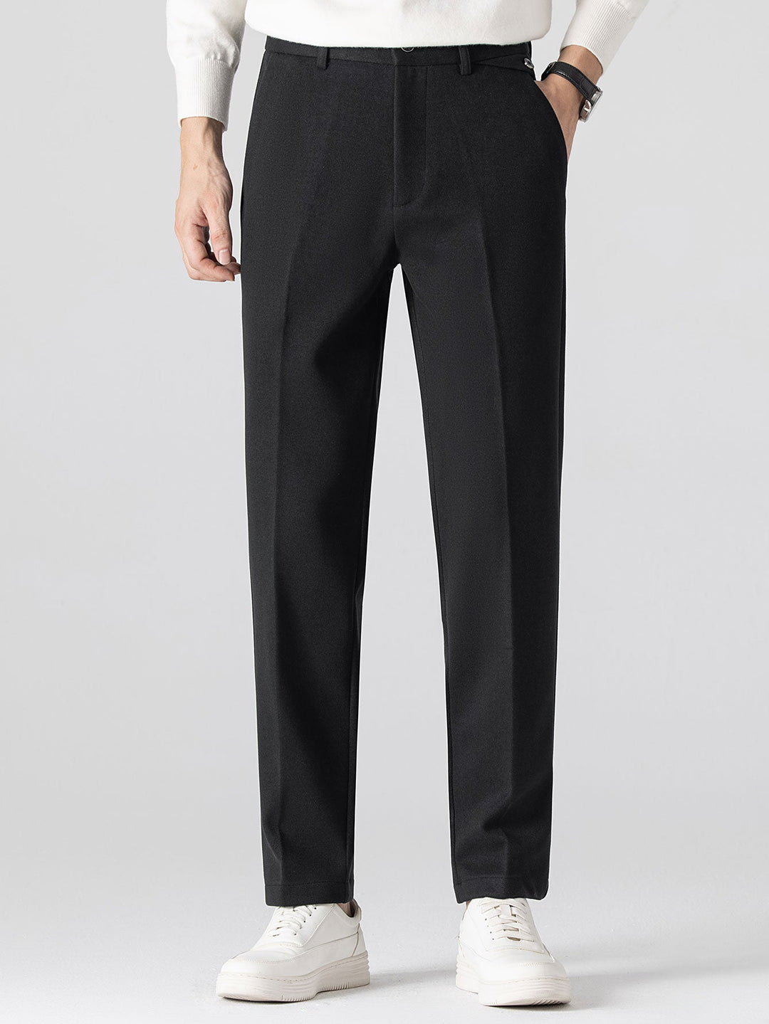 Wolachtige rechte pijpen broek