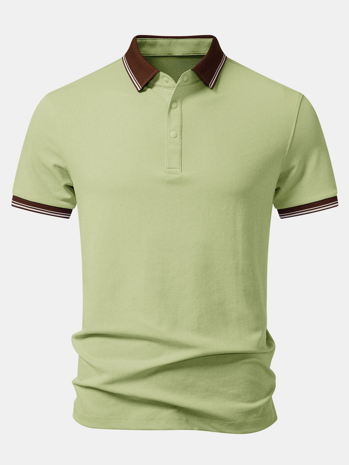 Contrast Trim Textured Polo