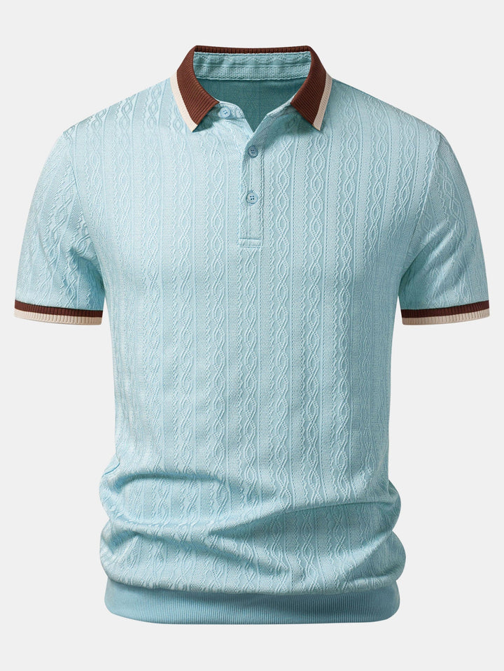 Contrast Trim Textured Knit Polo