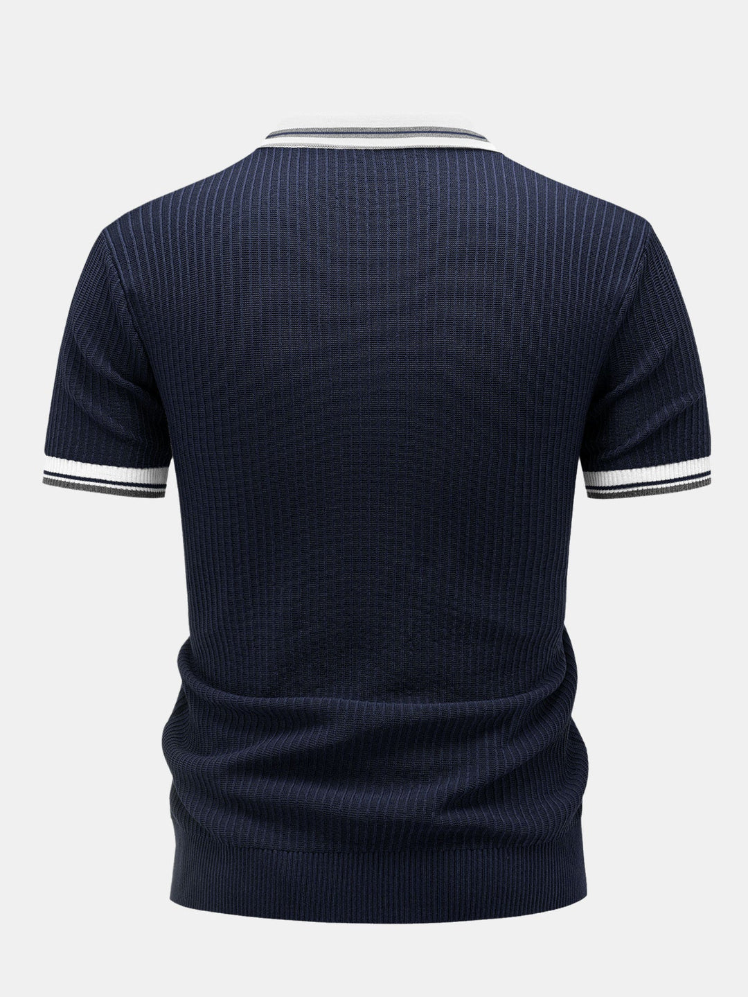 Contrast Trim Knit Polo Shirt & Slim Fit Tapered Trousers