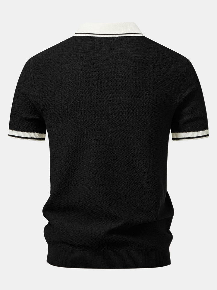Contrast Zipper Knit Polo