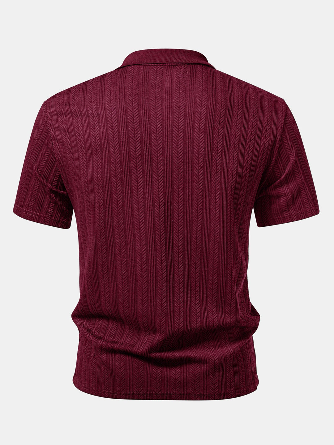 Textured Zipper Polo