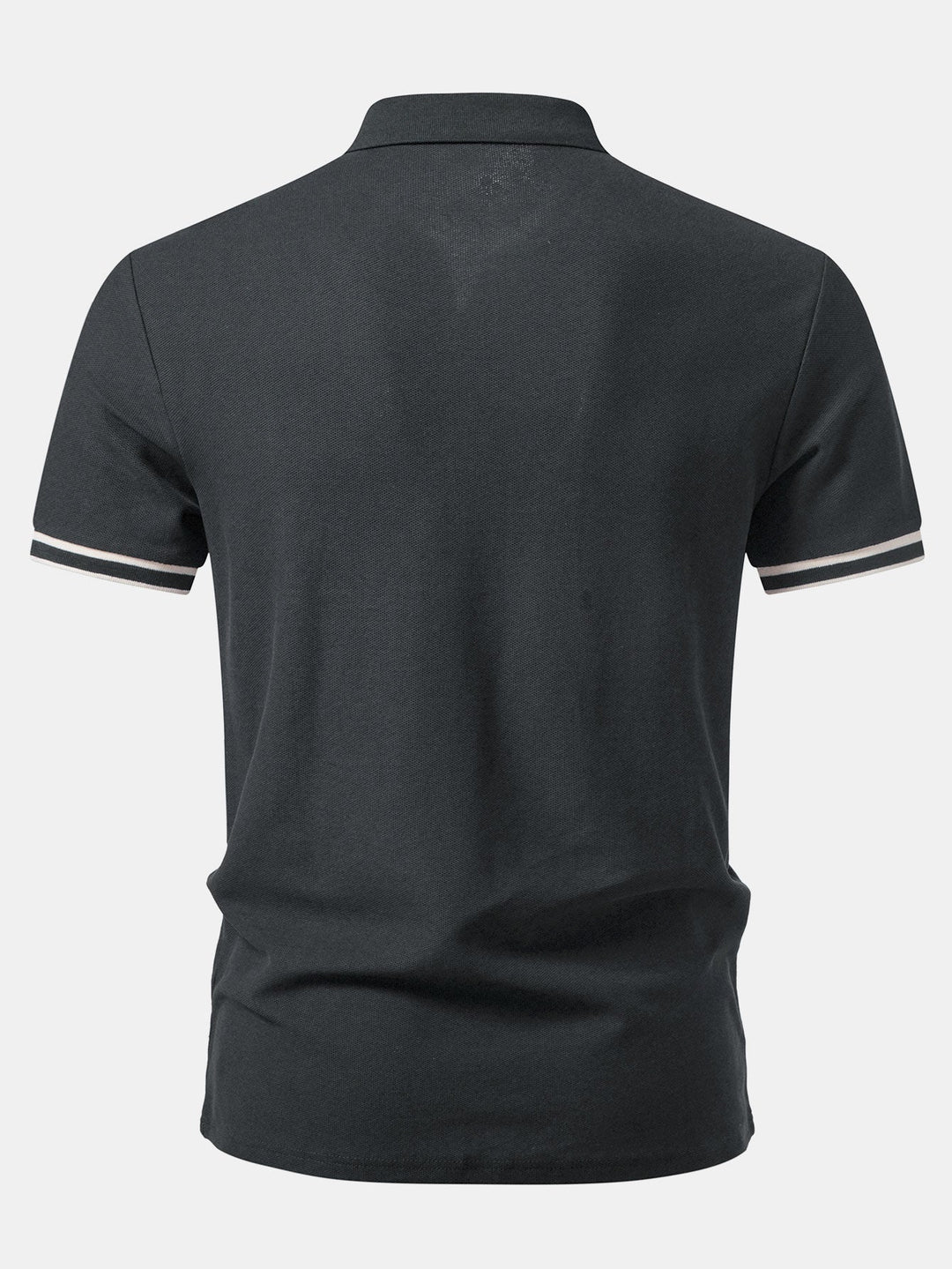 Contrast Trim Zipper Polo