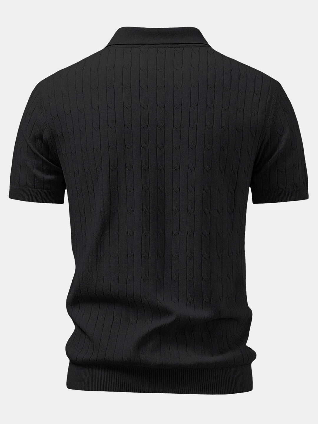 Twisted Jacquard Zipper Knit Polo & Slim Fit Tapered Trousers